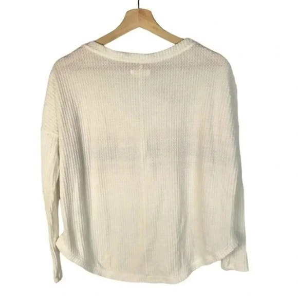 Colsie White Pink & Purple Stripe Thermal Knit Long Sleeve Button Down XS - Picture 3 of 6